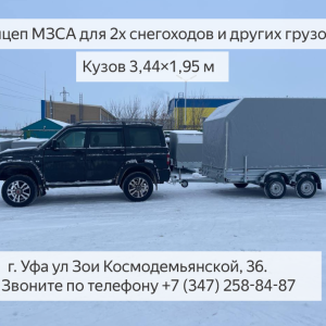 Купить двухосный прицеп для перевозки 2х снегоходов, квадроциклов и крупногабаритных грузов в Уфе