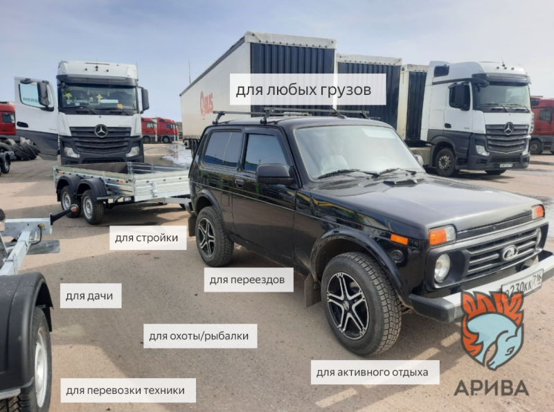 Двухосный прицеп в Уфе для перевозки грузов купить в АРИВА